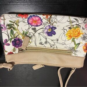 Floral Beige Crossbody Bag